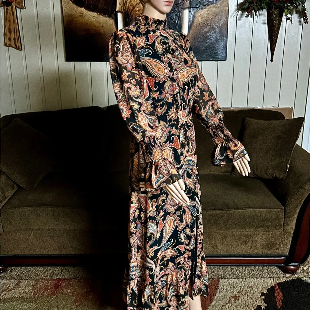 Julia Jordan ~ Size 4 ~ Floral/Paisley ~ Fall Colors ~ Brown/Beige/Yellow Dress - Picture 14 of 16